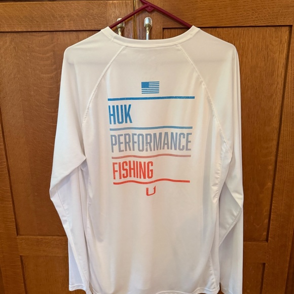 HUK Performance Crew Fishing Men's Americana Pursuit Long Sleeve - Picture 4 of 4